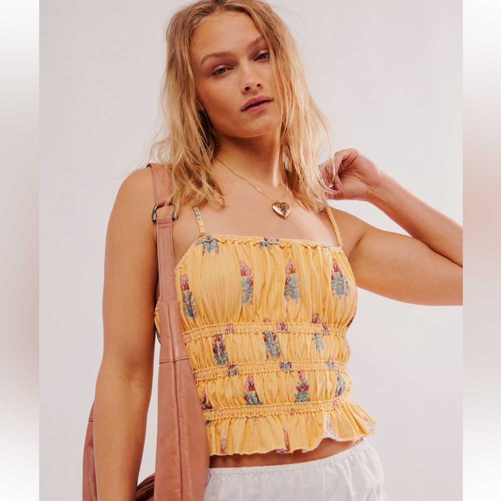 Free People Dolce Vita Tank in Yellow Combo